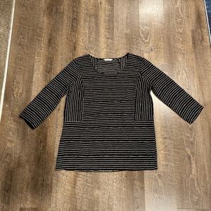 Le Lis Black Striped Long Sleeve Size Small